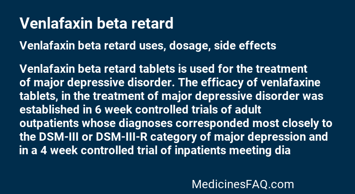 Venlafaxin beta retard