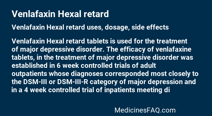 Venlafaxin Hexal retard