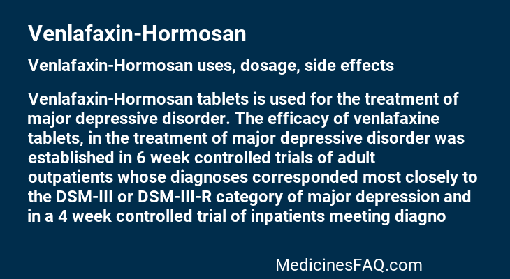 Venlafaxin-Hormosan