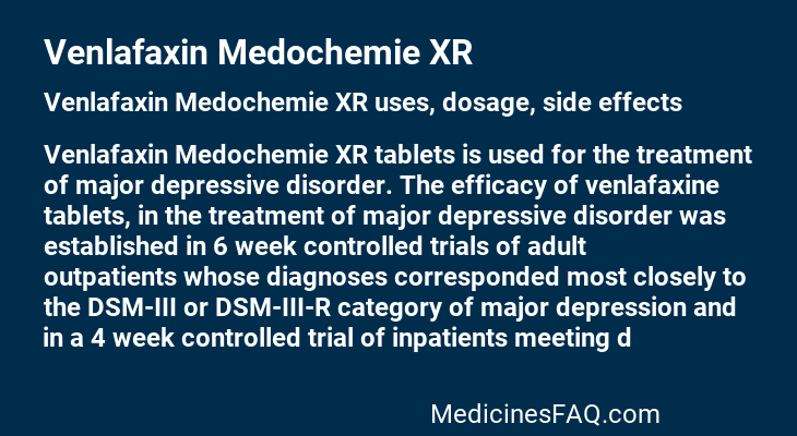 Venlafaxin Medochemie XR