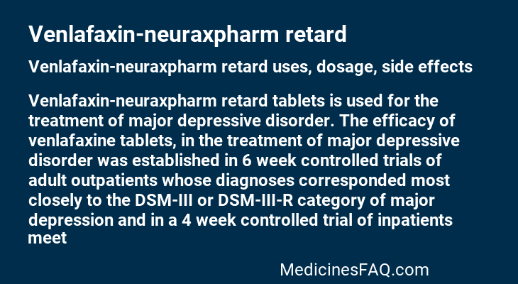 Venlafaxin-neuraxpharm retard