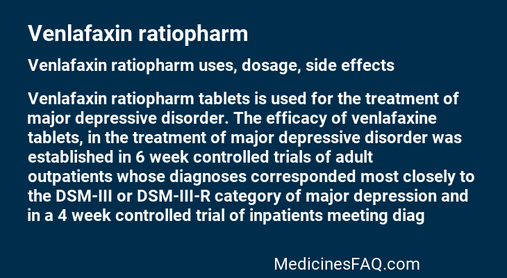 Venlafaxin ratiopharm