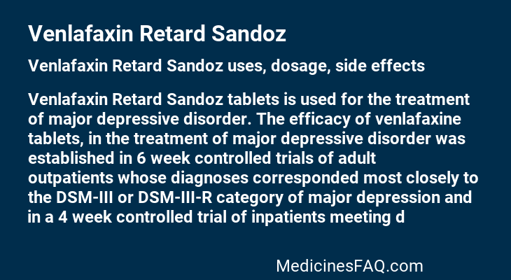 Venlafaxin Retard Sandoz