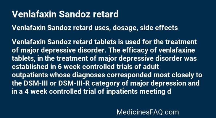 Venlafaxin Sandoz retard