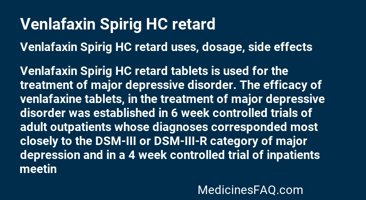 Venlafaxin Spirig HC retard