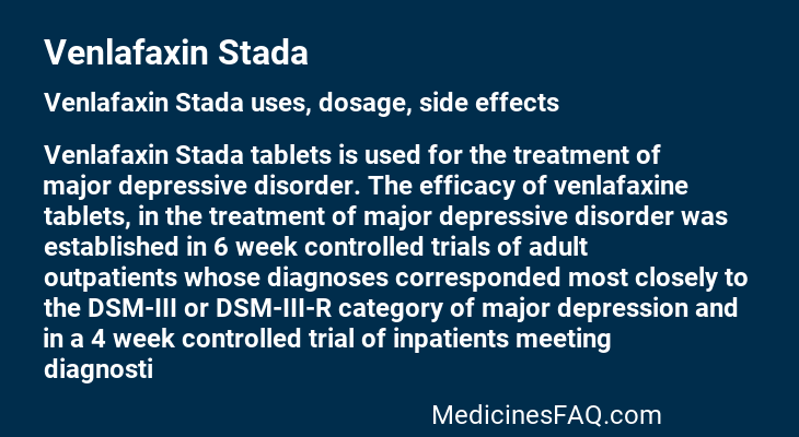 Venlafaxin Stada