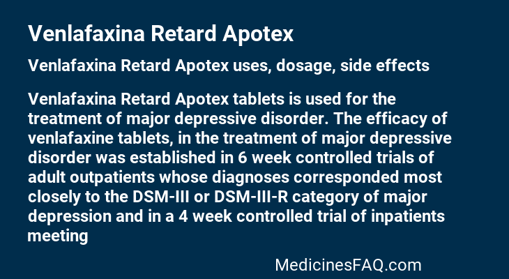 Venlafaxina Retard Apotex