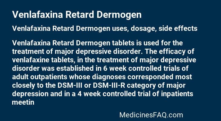 Venlafaxina Retard Dermogen