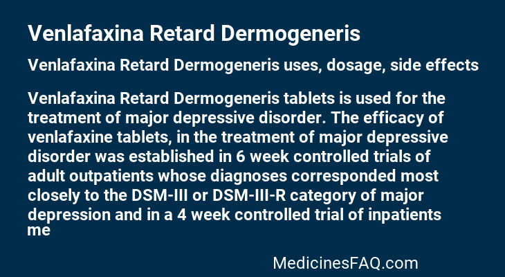 Venlafaxina Retard Dermogeneris