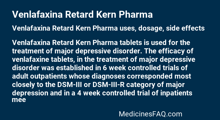 Venlafaxina Retard Kern Pharma