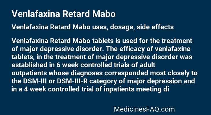 Venlafaxina Retard Mabo