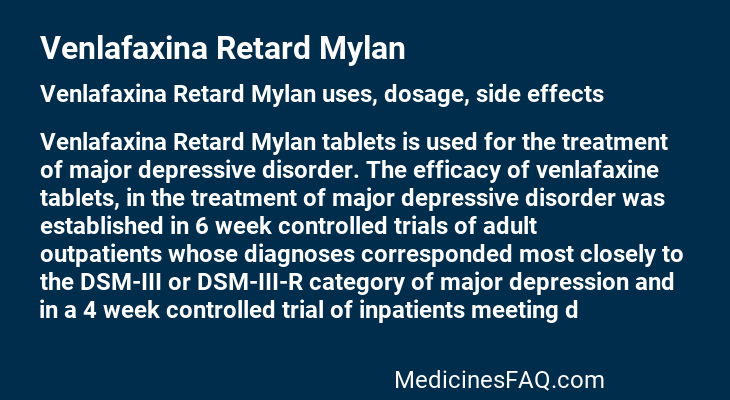 Venlafaxina Retard Mylan