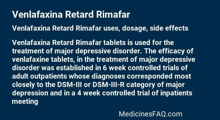 Venlafaxina Retard Rimafar