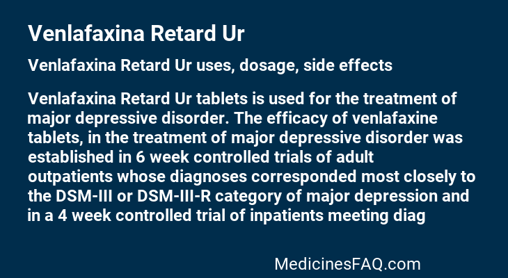 Venlafaxina Retard Ur