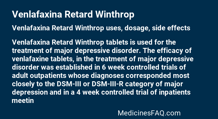 Venlafaxina Retard Winthrop