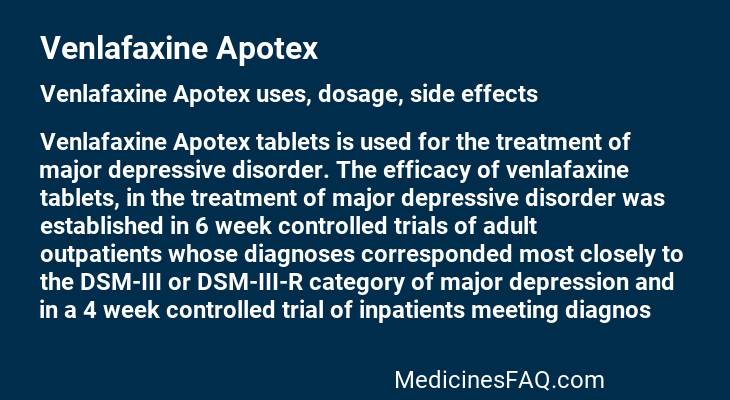 Venlafaxine Apotex