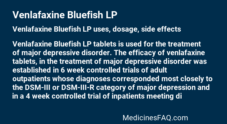 Venlafaxine Bluefish LP