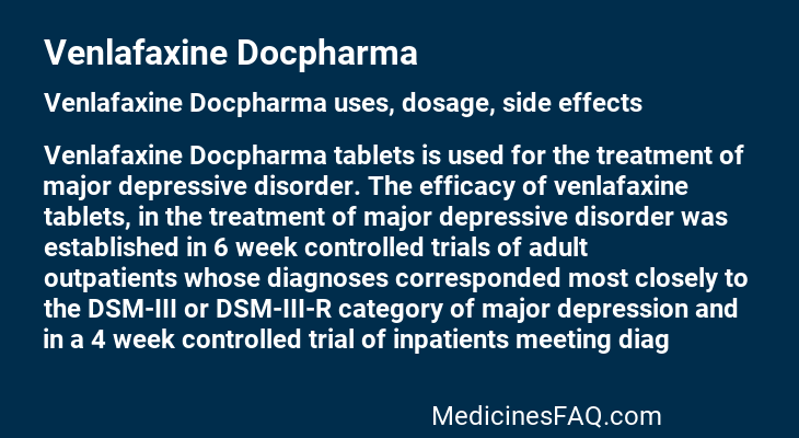 Venlafaxine Docpharma