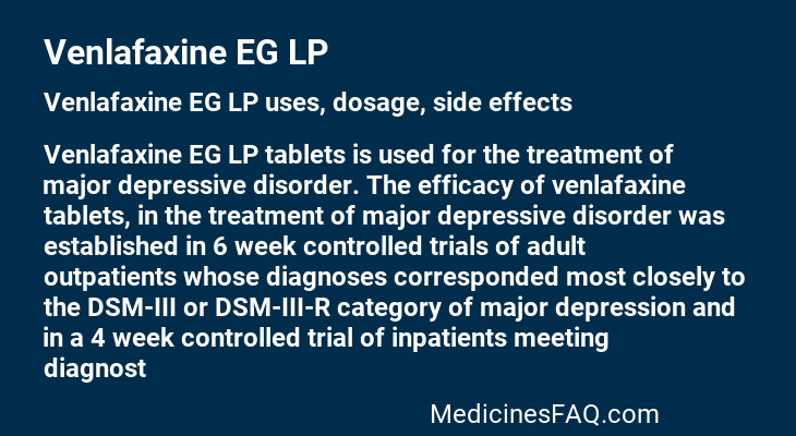 Venlafaxine EG LP