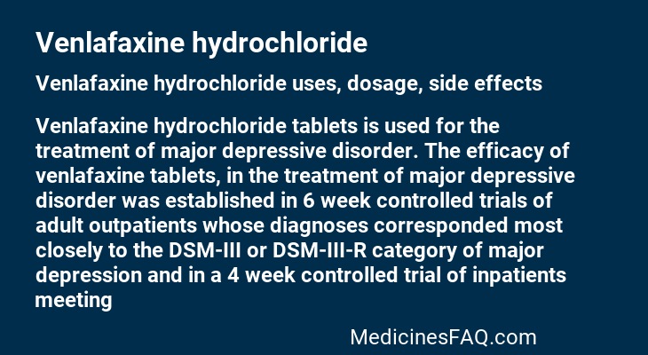 Venlafaxine hydrochloride