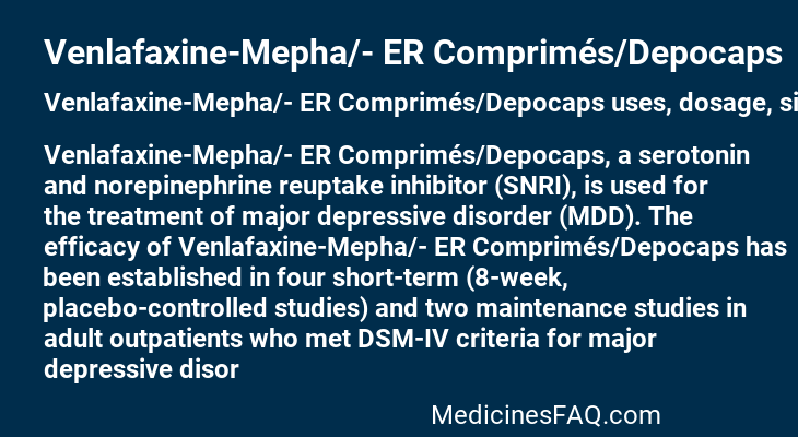 Venlafaxine-Mepha/- ER Comprimés/Depocaps