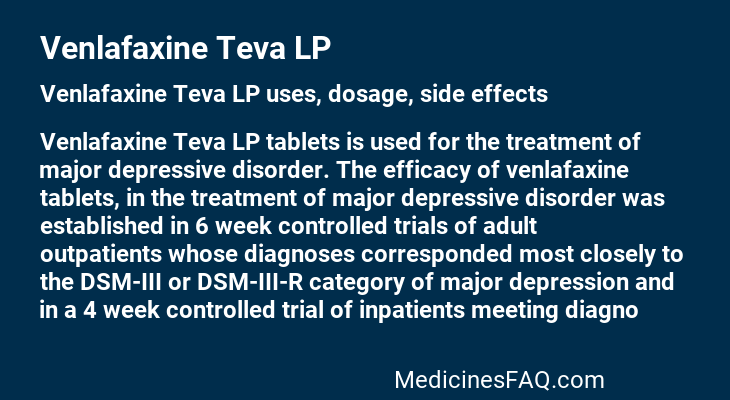 Venlafaxine Teva LP