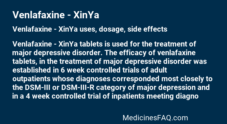 Venlafaxine - XinYa