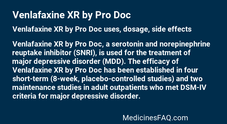 Venlafaxine XR by Pro Doc