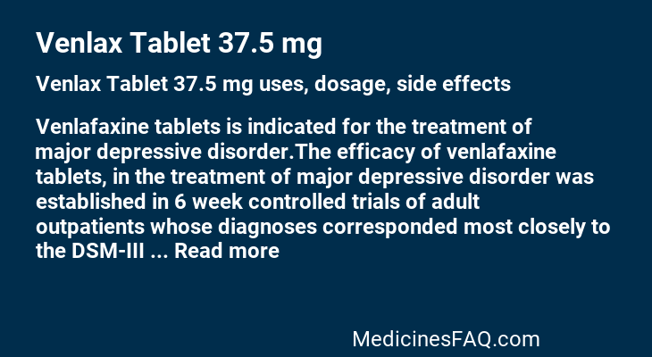 Venlax Tablet 37.5 mg