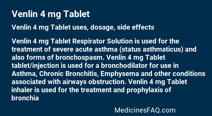 Venlin 4 mg Tablet