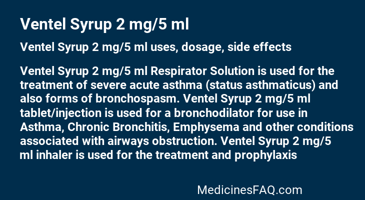 Ventel Syrup 2 mg/5 ml