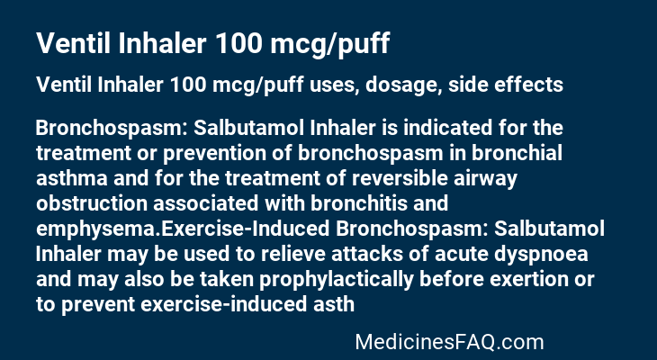 Ventil Inhaler 100 mcg/puff