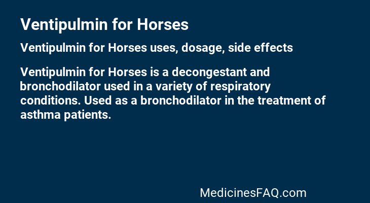 Ventipulmin for Horses