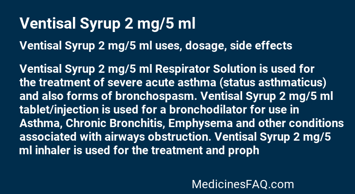 Ventisal Syrup 2 mg/5 ml