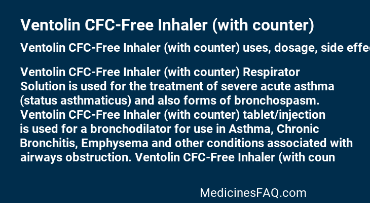 Ventolin CFC-Free Inhaler (with counter)