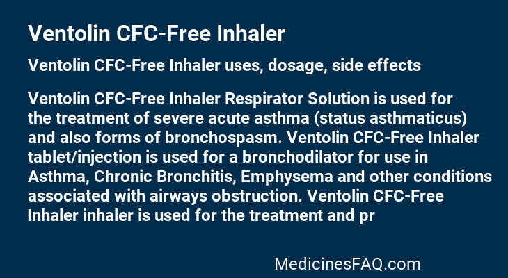 Ventolin CFC-Free Inhaler