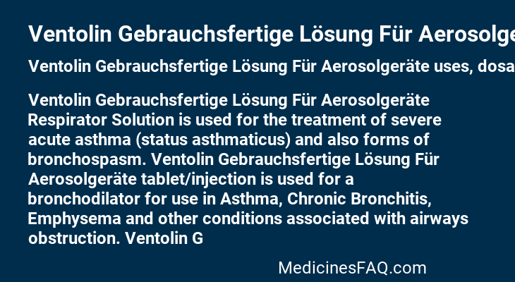 Ventolin Gebrauchsfertige Lösung Für Aerosolgeräte