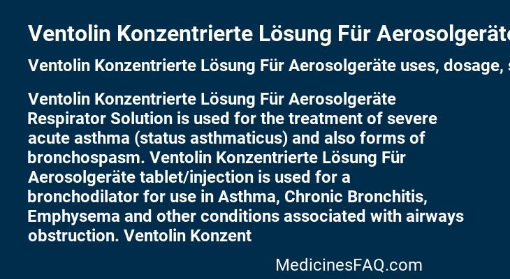 Ventolin Konzentrierte Lösung Für Aerosolgeräte