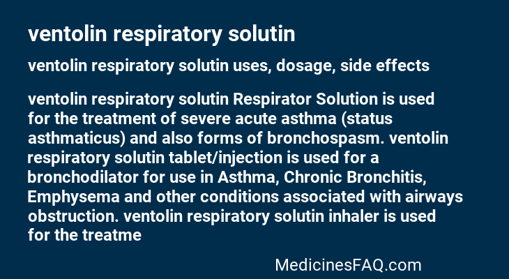 ventolin respiratory solutin