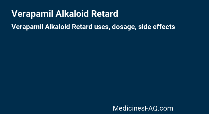 Verapamil Alkaloid Retard