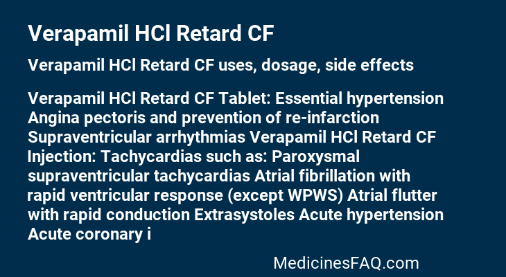 Verapamil HCl Retard CF