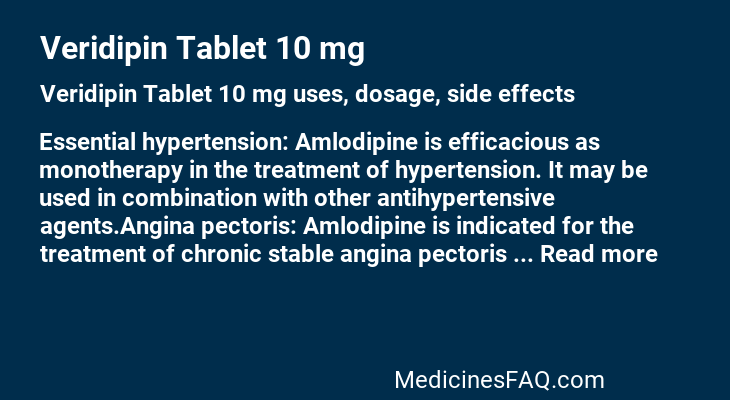 Veridipin Tablet 10 mg