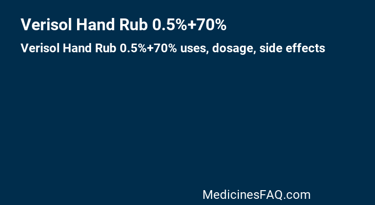 Verisol Hand Rub 0.5%+70%