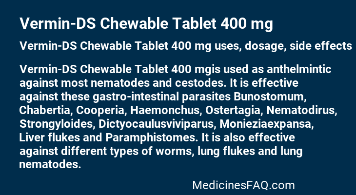 Vermin-DS Chewable Tablet 400 mg