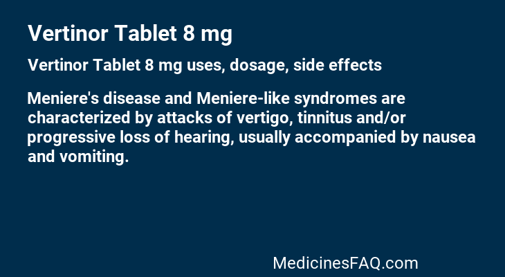 Vertinor Tablet 8 mg