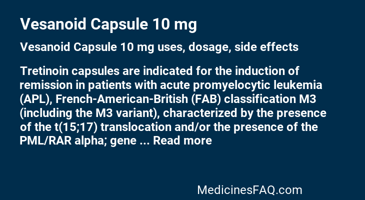 Vesanoid Capsule 10 mg