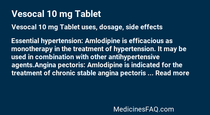 Vesocal 10 mg Tablet