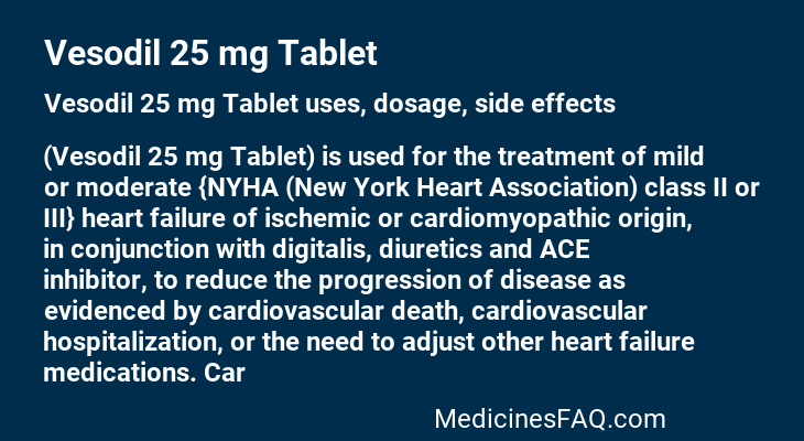 Vesodil 25 mg Tablet