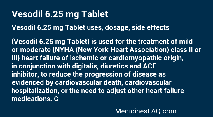 Vesodil 6.25 mg Tablet