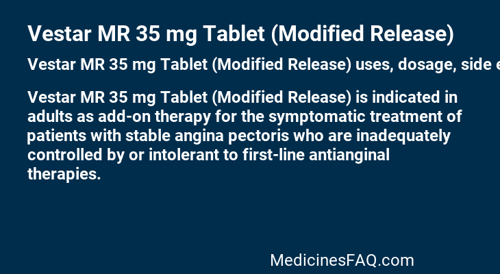 Vestar MR 35 mg Tablet (Modified Release)